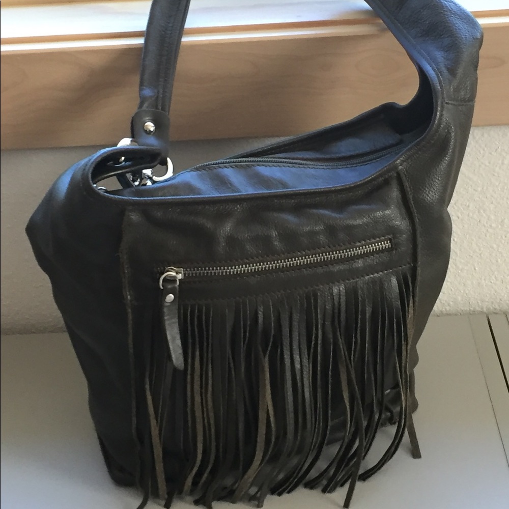Innuendo Green Leather Shoulder Bag